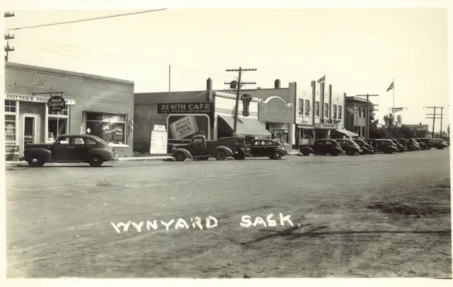 Main Street with Zenith Cafe and Vogue Theatre